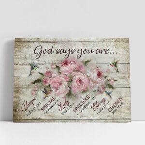 Christian Canvas Wall Art, God Says You…