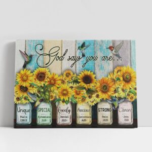Christian Canvas Wall Art, God Says You…