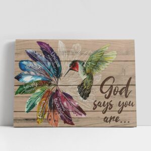 Christian Canvas Wall Art, God Says You…