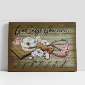 Christian Canvas Wall Art, God Says You…