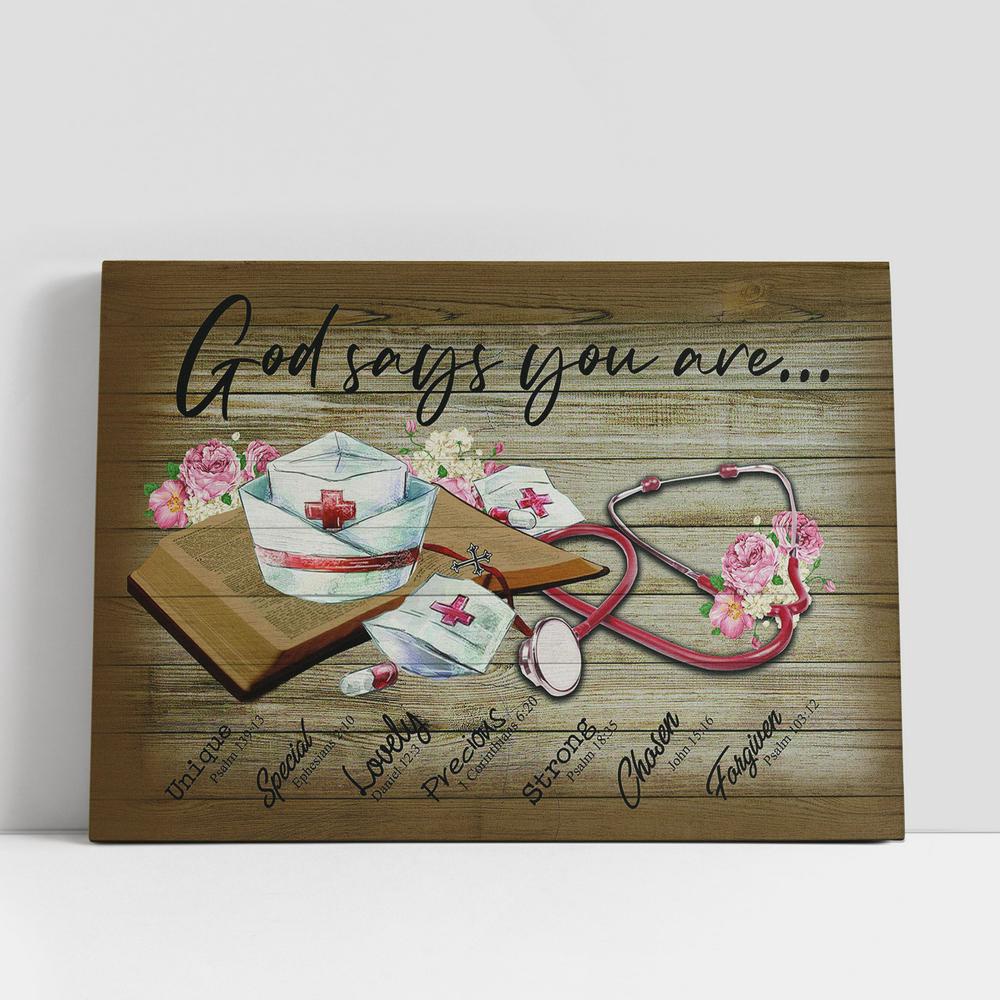 Christian Canvas Wall Art, God Says You Are Nurse Canvas Wall Art, Scripture Canvas Prints Christian Canvas Wall Art, God Says You Are Nurse Canvas Wall Art, Scripture Canvas Prints