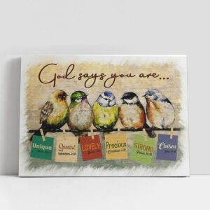 Christian Canvas Wall Art, God Says You…