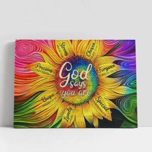 Christian Canvas Wall Art, God Says You…