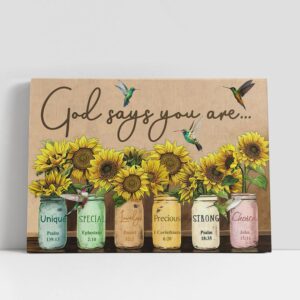 Christian Canvas Wall Art, God Says You…
