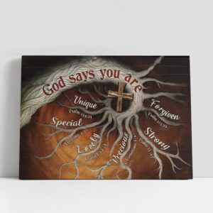 Christian Canvas Wall Art, God Says You…