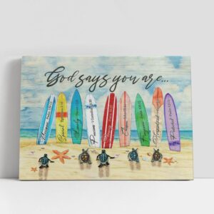 Christian Canvas Wall Art, God Says You…