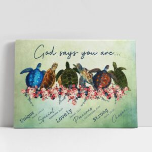 Christian Canvas Wall Art, God Says You…