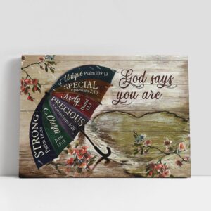 Christian Canvas Wall Art, God Says You…