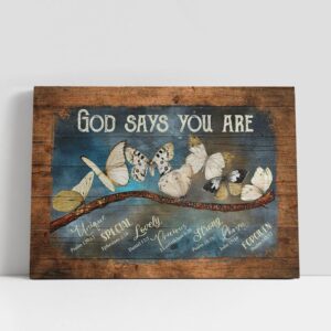 Christian Canvas Wall Art, God Says You…