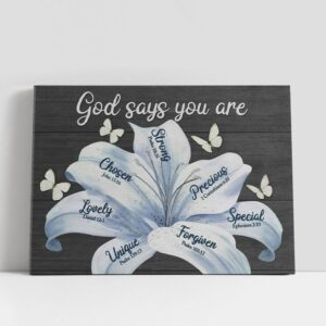 Christian Canvas Wall Art, God Says You…