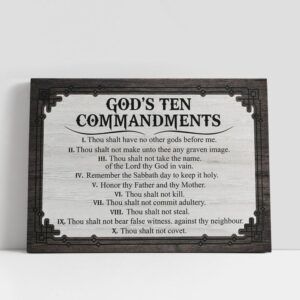 Christian Canvas Wall Art, God’s Ten Commandments…