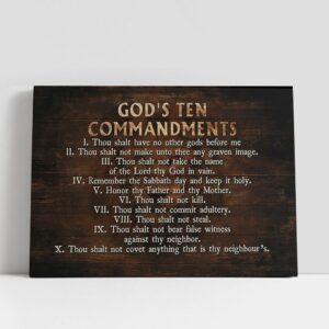 Christian Canvas Wall Art, God’s Ten Commandments…