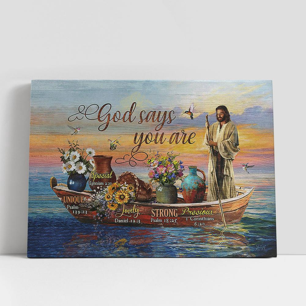 Christian Canvas Wall Art, God says you are canvas, Jesus on the boat Canvas Wall Art Christian Canvas Wall Art, God says you are canvas, Jesus on the boat Canvas Wall Art