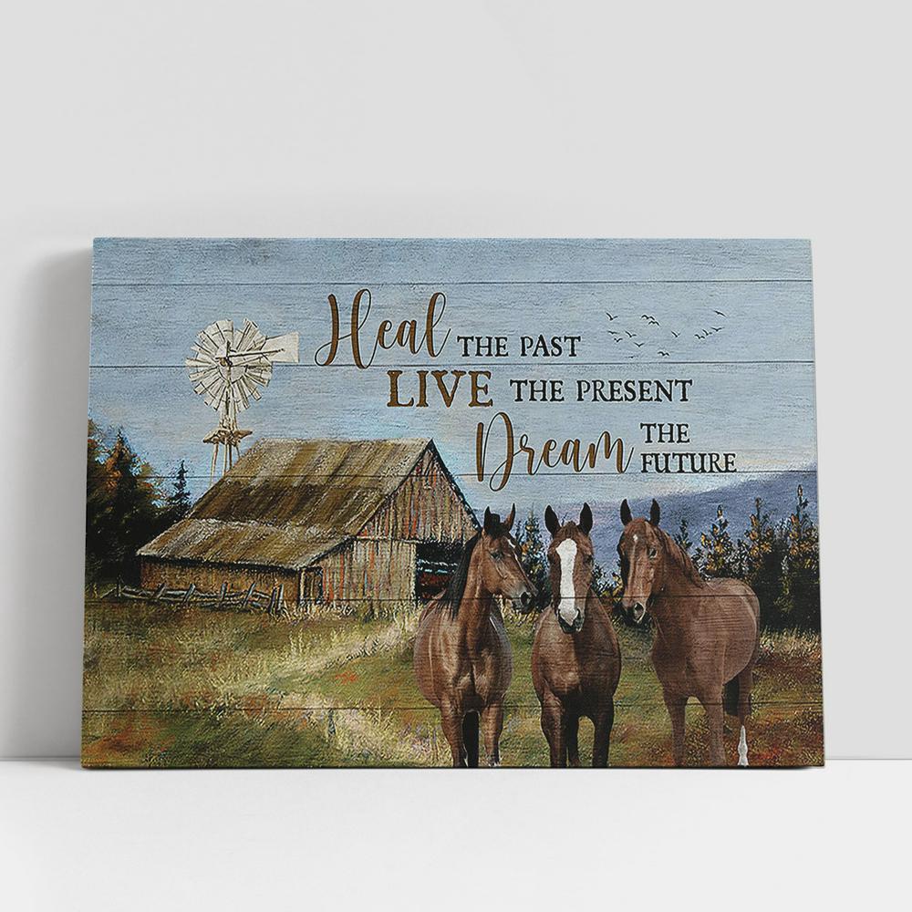 Christian Canvas Wall Art, Green Meadow Horses Windmill Heal The Past Wall Art Canvas, Gifts For Horse Lovers, Christian Canvas Art Christian Canvas Wall Art, Green Meadow Horses Windmill Heal The Past Wall Art Canvas, Gifts For Horse Lovers, Christian Canvas Art