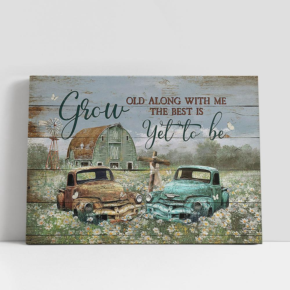 Christian Canvas Wall Art, Grow Old Along With Me Old Ladybug Car Daisy Field Canvas Large Canvas Art, Christian Canvas Art Christian Canvas Wall Art, Grow Old Along With Me Old Ladybug Car Daisy Field Canvas Large Canvas Art, Christian Canvas Art