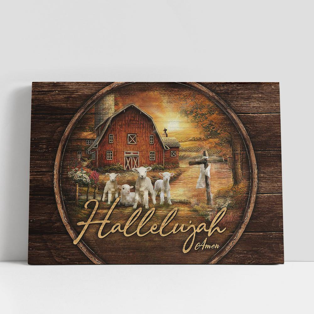 Christian Canvas Wall Art, Hallelujah Barn House Sunset On The Farm Canvas Wall Art, Christian Canvas Art Christian Canvas Wall Art, Hallelujah Barn House Sunset On The Farm Canvas Wall Art, Christian Canvas Art