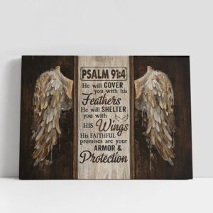 Christian Canvas Wall Art, He Will Cover…