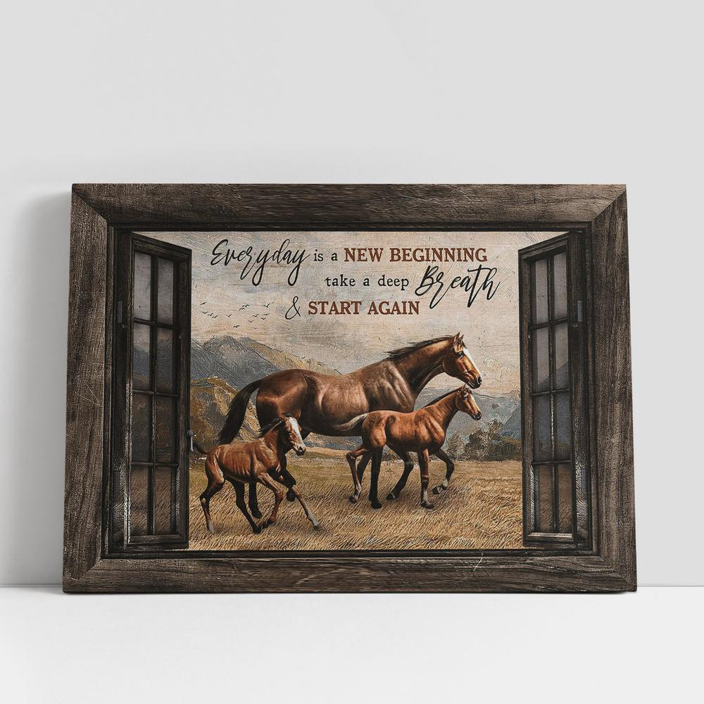 Christian Canvas Wall Art, Horse Running In Grassland Every Is A New Beginning Canvas Prints, Christian Canvas Art Christian Canvas Wall Art, Horse Running In Grassland Every Is A New Beginning Canvas Prints, Christian Canvas Art