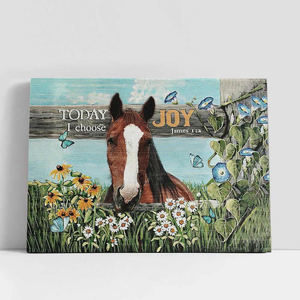Christian Canvas Wall Art, Horse Today I Choose Joy Wall Art Canvas, Gifts For Horse Lovers, Christian Canvas Art Christian Canvas Wall Art, Horse Today I Choose Joy Wall Art Canvas, Gifts For Horse Lovers, Christian Canvas Art