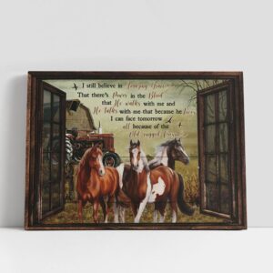 Christian Canvas Wall Art, Horses Amazing Grace…