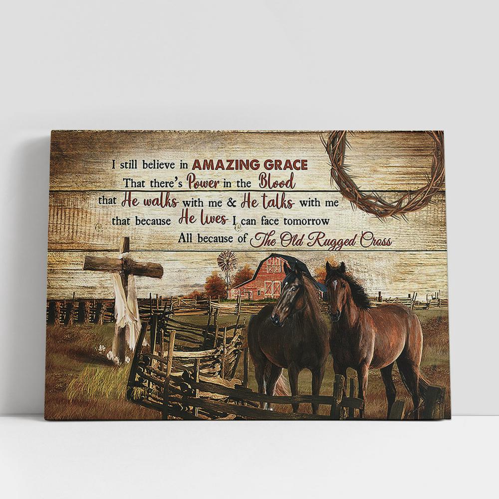 Christian Canvas Wall Art, Horses Wooden Fence I Still Believe In Amazing Grace Wall Art Canvas, Gifts For Horse Lovers, Christian Canvas Art Christian Canvas Wall Art, Horses Wooden Fence I Still Believe In Amazing Grace Wall Art Canvas, Gifts For Horse Lovers, Christian Canvas Art