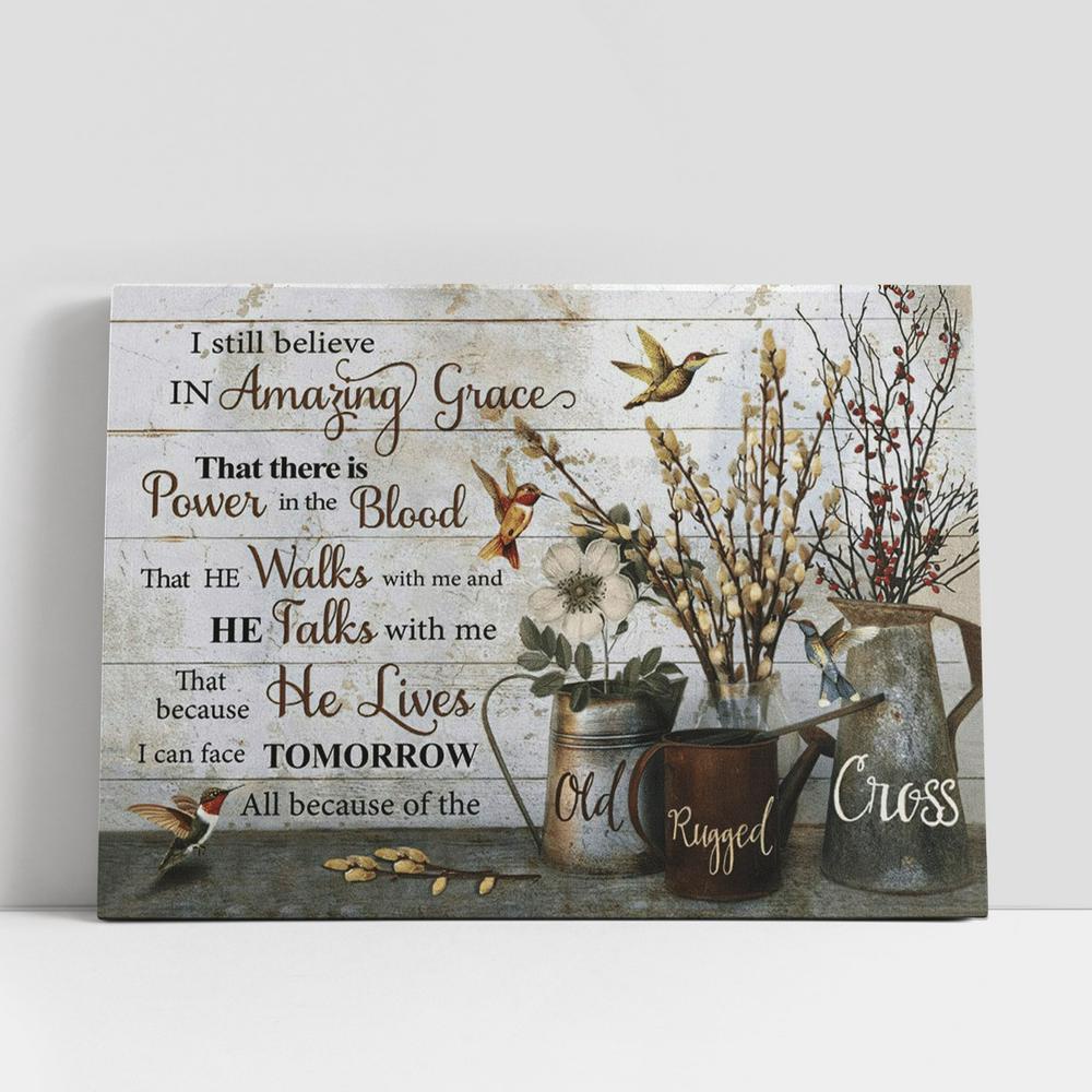 Christian Canvas Wall Art, Hummingbird Flowers I Still Believe In Amazing Grace Canvas Poster, Christian Canvas Art Christian Canvas Wall Art, Hummingbird Flowers I Still Believe In Amazing Grace Canvas Poster, Christian Canvas Art