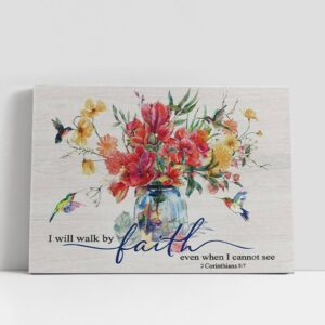 Christian Canvas Wall Art, Hummingbird Flowers, I…