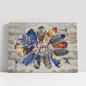 Christian Canvas Wall Art, Hummingbirds God Says…