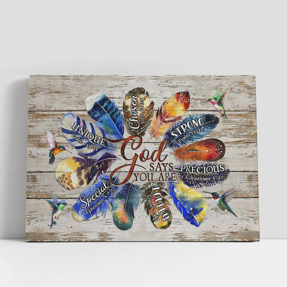 Christian Canvas Wall Art, Hummingbirds God Says You Are Chosen Wall Art Canvas, Christian Canvas Art Christian Canvas Wall Art, Hummingbirds God Says You Are Chosen Wall Art Canvas, Christian Canvas Art