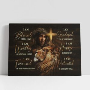 Christian Canvas Wall Art, I Am Bless…