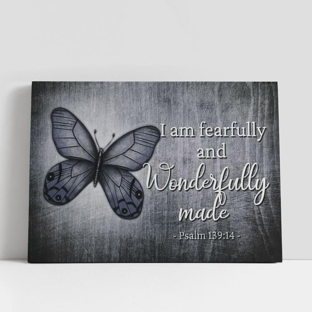 Christian Canvas Wall Art, I Am Fearfully And Wonderfully Made Butterfly Canvas Prints, Christian Canvas Art Christian Canvas Wall Art, I Am Fearfully And Wonderfully Made Butterfly Canvas Prints, Christian Canvas Art