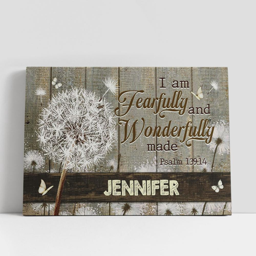 Christian Canvas Wall Art, I Am Fearfully And Wonderfully Made Psalm 13914 Personalized Canvas Prints, Christian Canvas Art Christian Canvas Wall Art, I Am Fearfully And Wonderfully Made Psalm 13914 Personalized Canvas Prints, Christian Canvas Art