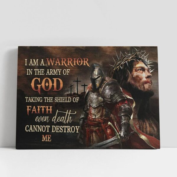 Christian Canvas Wall Art, I Am Warrior In The Army Of God Knights Canvas Art, Christian Canvas Art