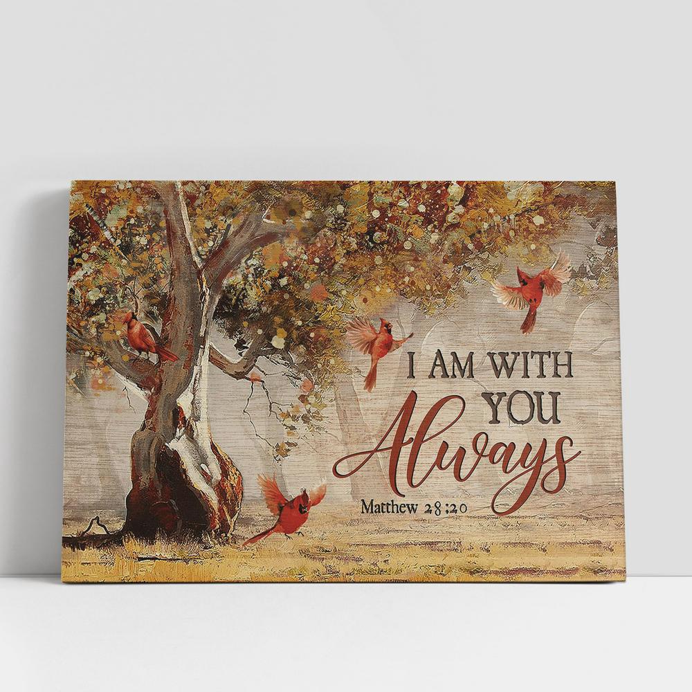 Christian Canvas Wall Art, I Am With You Always Autumn Forest Red Cardinals Canvas Wall Art, Christian Canvas Art Christian Canvas Wall Art, I Am With You Always Autumn Forest Red Cardinals Canvas Wall Art, Christian Canvas Art