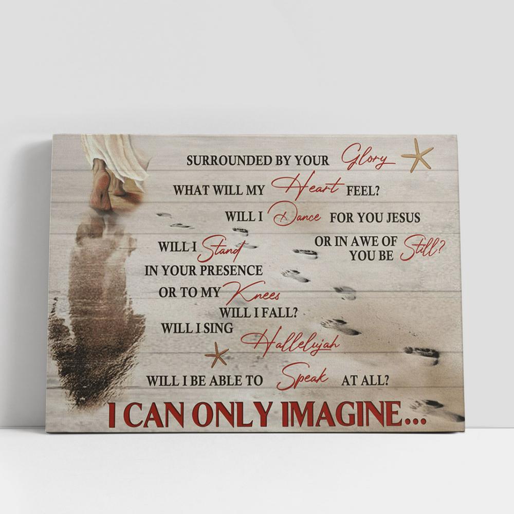 Christian Canvas Wall Art, I Can Only Imagine Canvas, Footprints On The Beach Large Canvas Art Home Decor, Christian Canvas Art Christian Canvas Wall Art, I Can Only Imagine Canvas, Footprints On The Beach Large Canvas Art Home Decor, Christian Canvas Art