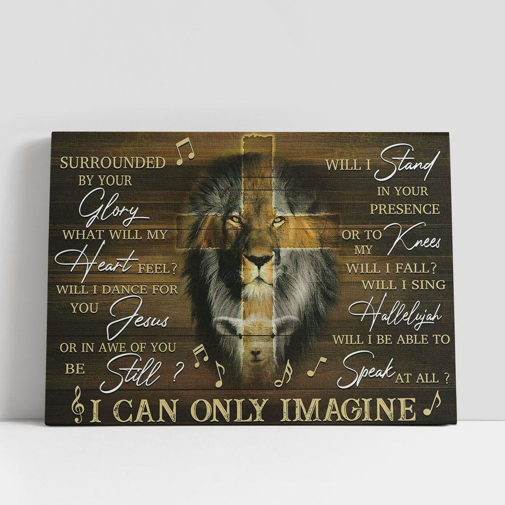 Christian Canvas Wall Art, I Can Only Imagine Lion & Lamb & Cross Canvas Wall Art, Christian Canvas Art Christian Canvas Wall Art, I Can Only Imagine Lion & Lamb & Cross Canvas Wall Art, Christian Canvas Art