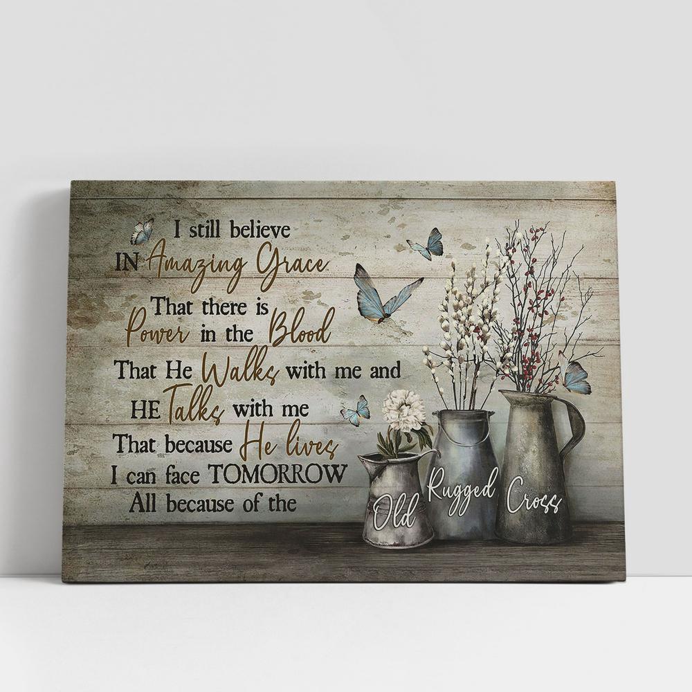 Christian Canvas Wall Art, I Sill Believe In Grace Baby Flower White Dahlia Blue Butterfly Canvas Wall Art, Christian Canvas Art Christian Canvas Wall Art, I Sill Believe In Grace Baby Flower White Dahlia Blue Butterfly Canvas Wall Art, Christian Canvas Art