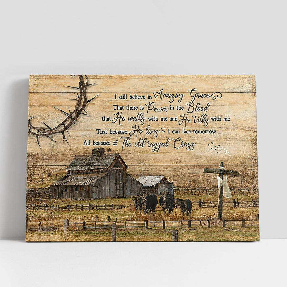 Christian Canvas Wall Art, I Still Believe In Amazing Grace Canvas, Angus Cows Wooden Cross Wall Art Canvas, Christian Canvas Art Christian Canvas Wall Art, I Still Believe In Amazing Grace Canvas, Angus Cows Wooden Cross Wall Art Canvas, Christian Canvas Art