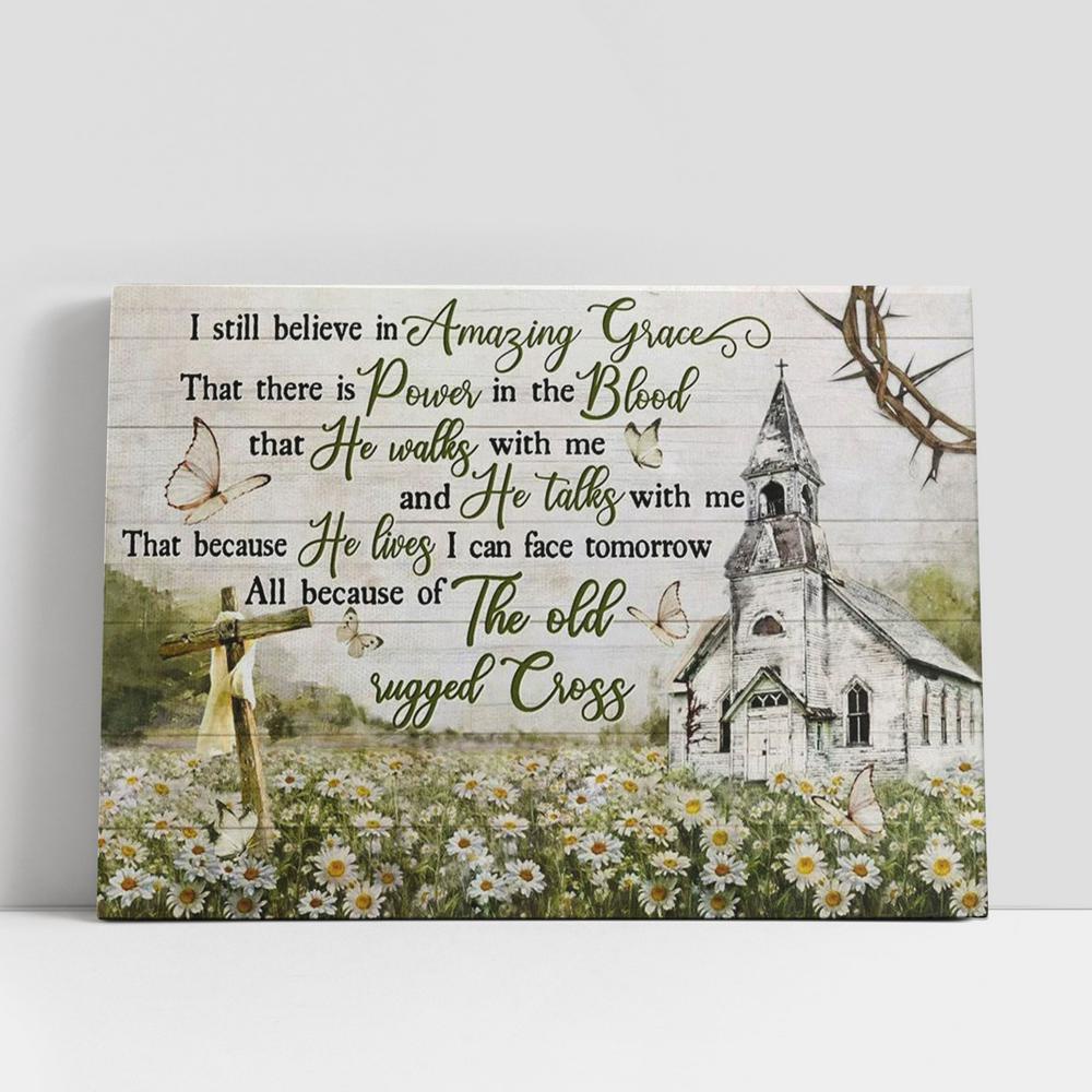 Christian Canvas Wall Art, I Still Believe In Amazing Grace Church Cross Flower Garden Large Canvas Art Home Decor, Christian Canvas Art Christian Canvas Wall Art, I Still Believe In Amazing Grace Church Cross Flower Garden Large Canvas Art Home Decor, Christian Canvas Art