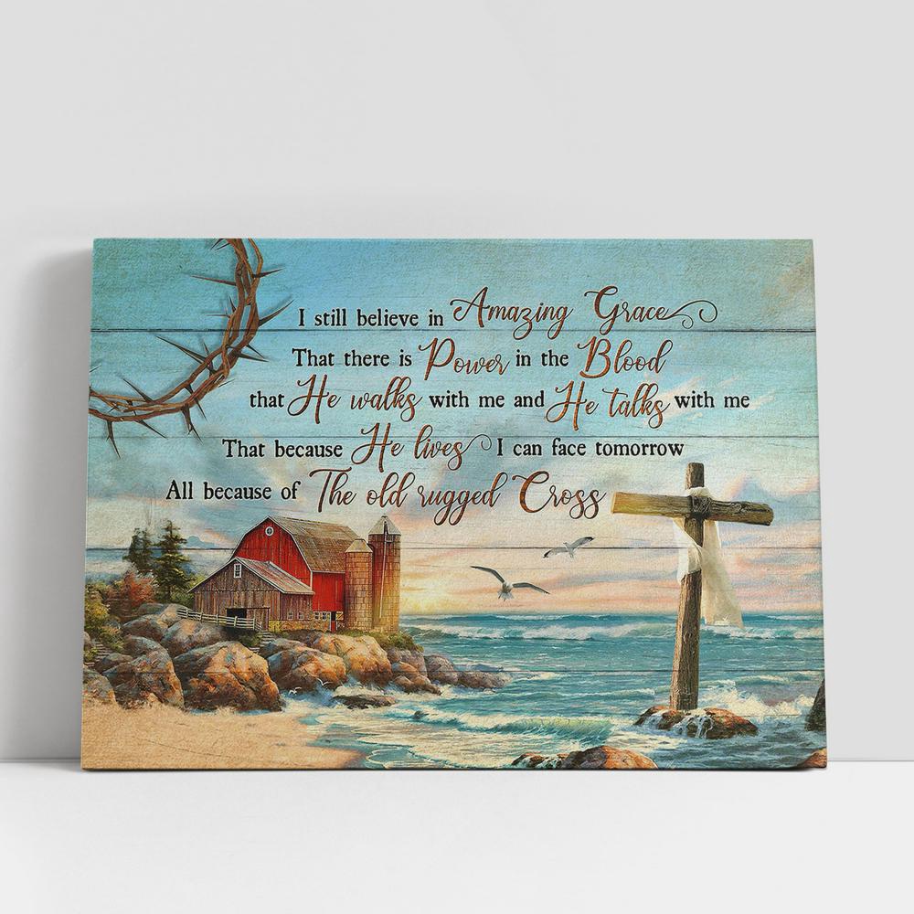 Christian Canvas Wall Art, I Still Believe In Grace Beach Blue Ocean Rustic Farmhouse Canvas Wall Art, Christian Canvas Art Christian Canvas Wall Art, I Still Believe In Grace Beach Blue Ocean Rustic Farmhouse Canvas Wall Art, Christian Canvas Art