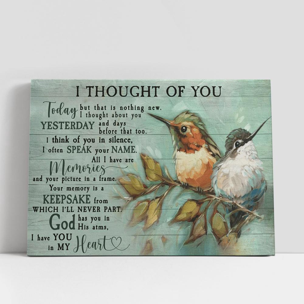 Christian Canvas Wall Art, I Thought Of You Hummingbirds Large Canvas Art Home Decor, Christian Canvas Art