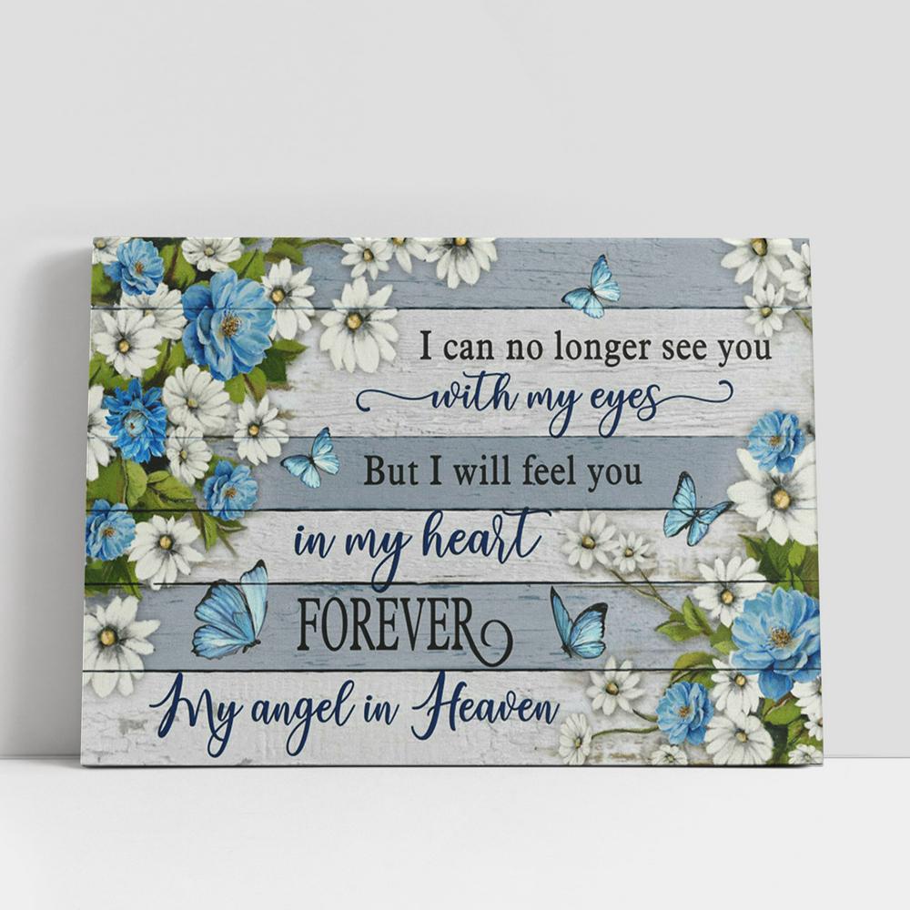 Christian Canvas Wall Art, I Will Feel You In My Heart Forever Flower Blue Butterfly Large Canvas Art Home Decor, Christian Canvas Art Christian Canvas Wall Art, I Will Feel You In My Heart Forever Flower Blue Butterfly Large Canvas Art Home Decor, Christian Canvas Art