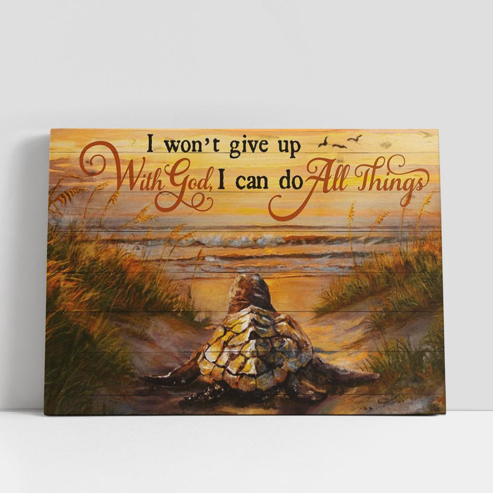 Christian Canvas Wall Art, I Won’t Give Up With God I Can Do All Things Turtle Beach Large Canvas Art Home Decor, Christian Canvas Art Christian Canvas Wall Art, I Won’t Give Up With God I Can Do All Things Turtle Beach Large Canvas Art Home Decor, Christian Canvas Art
