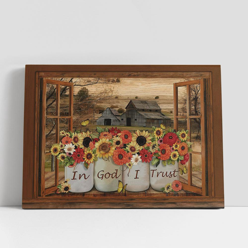 Christian Canvas Wall Art, In God I Trust Barn On Farm Types Of Flowers Canvas Wall Art, Christian Canvas Art Christian Canvas Wall Art, In God I Trust Barn On Farm Types Of Flowers Canvas Wall Art, Christian Canvas Art
