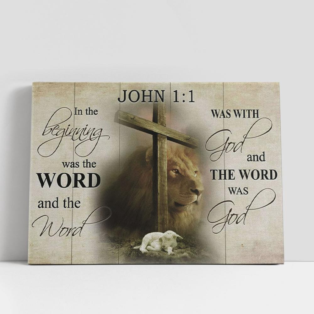 Christian Canvas Wall Art, In The Beginning Was The Word John 11 Bible Verse Canvas Wall Art, Christian Canvas Art Christian Canvas Wall Art, In The Beginning Was The Word John 11 Bible Verse Canvas Wall Art, Christian Canvas Art
