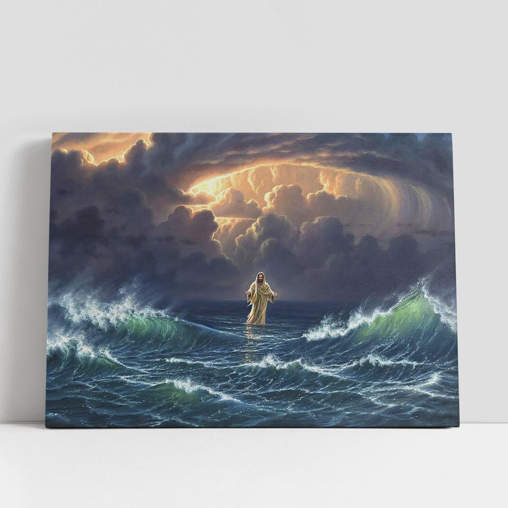 Christian Canvas Wall Art, In The Storm Jesus Walked On The Water Canvas Wall Art, Jesus Christ Canvas, Christian Canvas Art Christian Canvas Wall Art, In The Storm Jesus Walked On The Water Canvas Wall Art, Jesus Christ Canvas, Christian Canvas Art