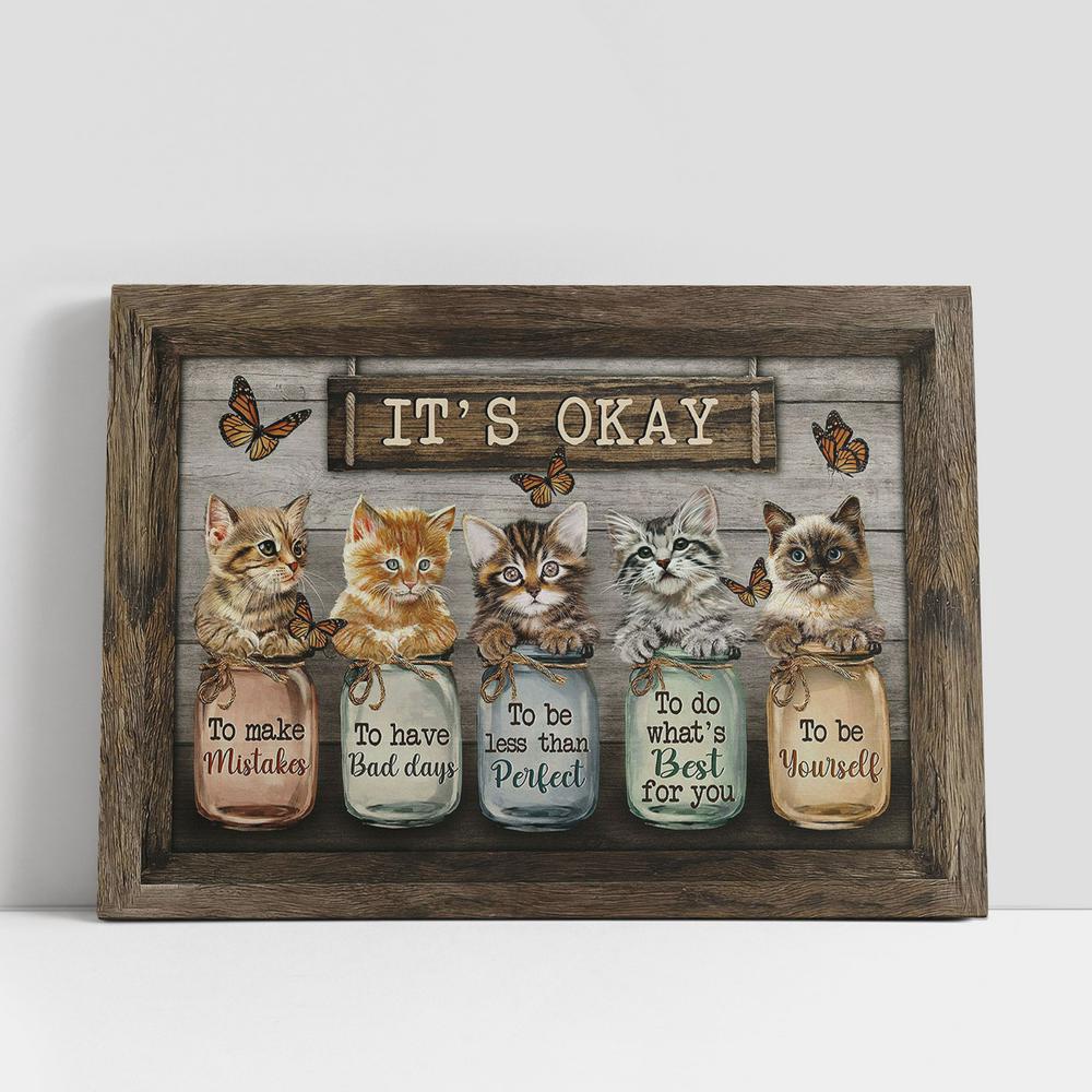 Christian Canvas Wall Art, It’s Okay To Make Mistakes Lovely Cat Butterfly Bottle Canvas Painting, Christian Canvas Art Christian Canvas Wall Art, It’s Okay To Make Mistakes Lovely Cat Butterfly Bottle Canvas Painting, Christian Canvas Art