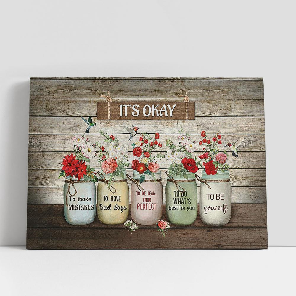 Christian Canvas Wall Art, It’s okay to make mistakes Brilliant flower hummingbird Canvas Wall Art, Christian Canvas Art Christian Canvas Wall Art, It’s okay to make mistakes Brilliant flower hummingbird Canvas Wall Art, Christian Canvas Art