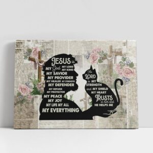 Christian Canvas Wall Art, Jesus And Cat…