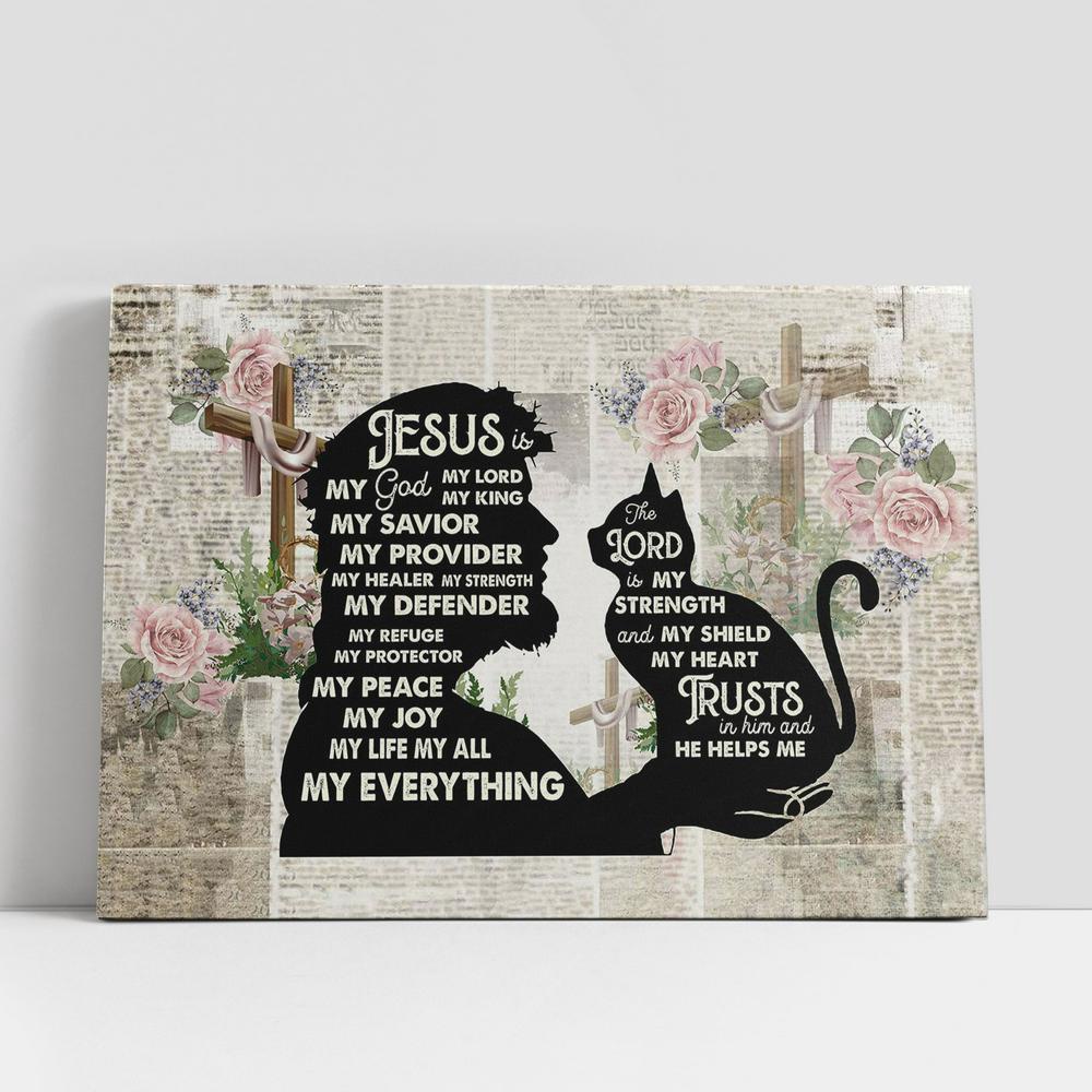 Christian Canvas Wall Art, Jesus And Cat Canvas Wall Art, Jesus Christ Canvas, Christian Canvas Art Christian Canvas Wall Art, Jesus And Cat Canvas Wall Art, Jesus Christ Canvas, Christian Canvas Art